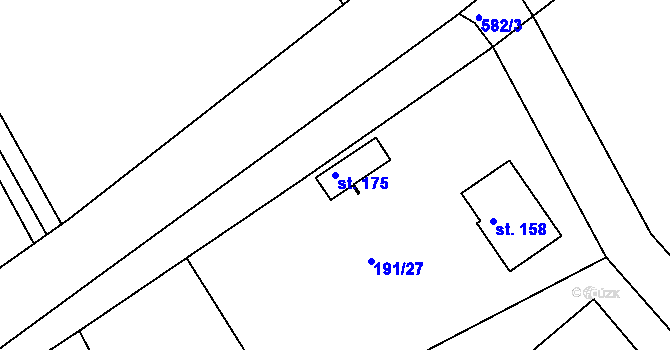 Parcela st. 175 v KÚ Suchodol, Katastrální mapa