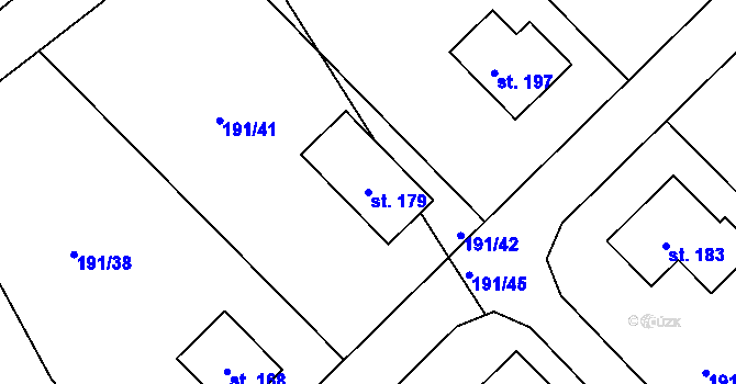 Parcela st. 179 v KÚ Suchodol, Katastrální mapa