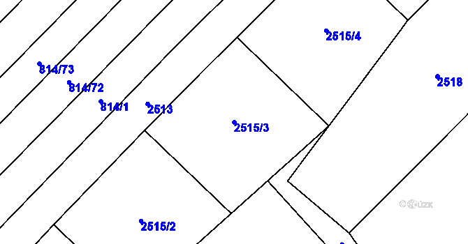 Parcela st. 2515/3 v KÚ Suchohrdly u Znojma, Katastrální mapa