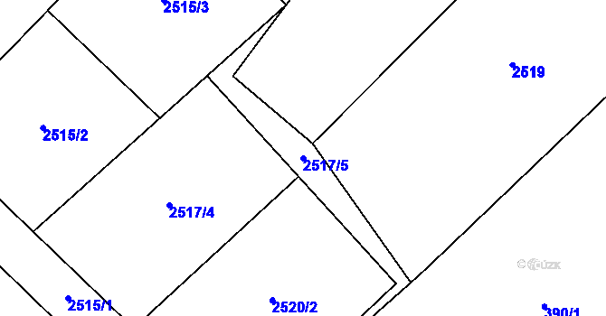 Parcela st. 2517/5 v KÚ Suchohrdly u Znojma, Katastrální mapa