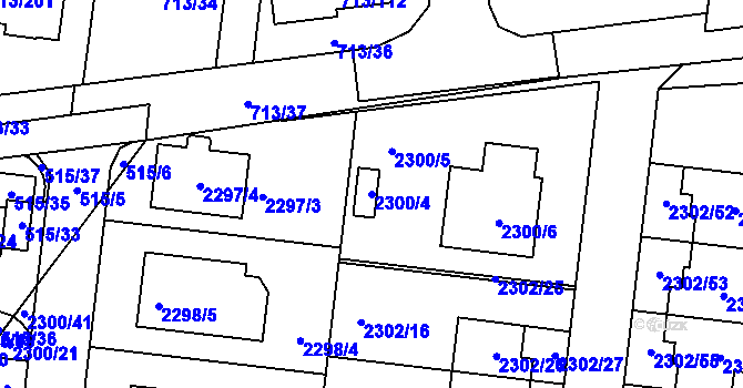 Parcela st. 2300/4 v KÚ Suchohrdly u Znojma, Katastrální mapa