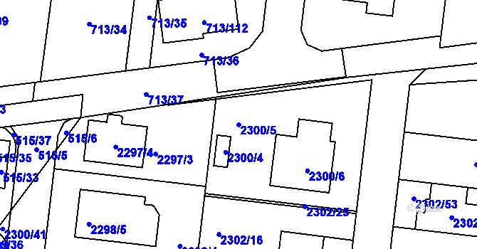 Parcela st. 2300/5 v KÚ Suchohrdly u Znojma, Katastrální mapa