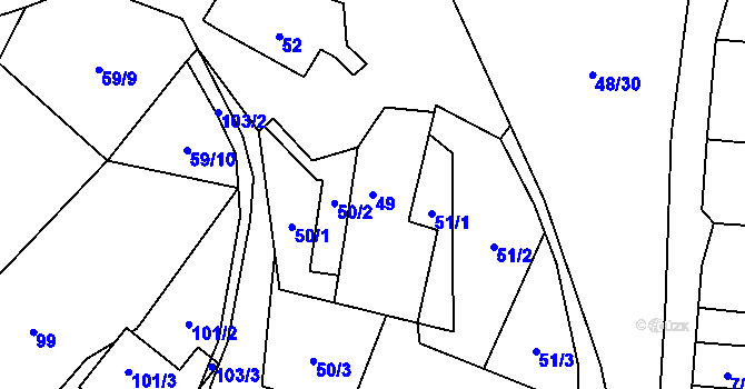 Parcela st. 49 v KÚ Suchohrdly u Znojma, Katastrální mapa