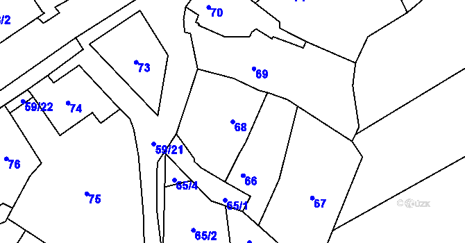 Parcela st. 68 v KÚ Suchohrdly u Znojma, Katastrální mapa