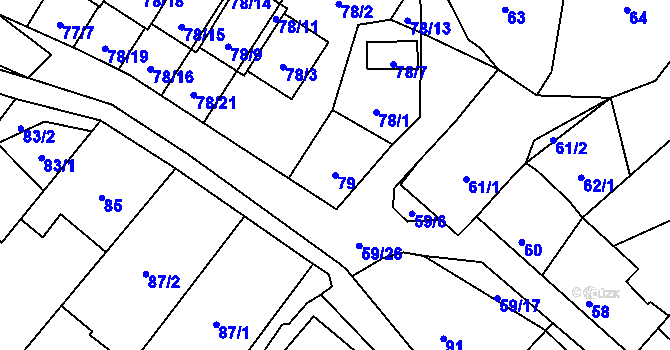 Parcela st. 79 v KÚ Suchohrdly u Znojma, Katastrální mapa