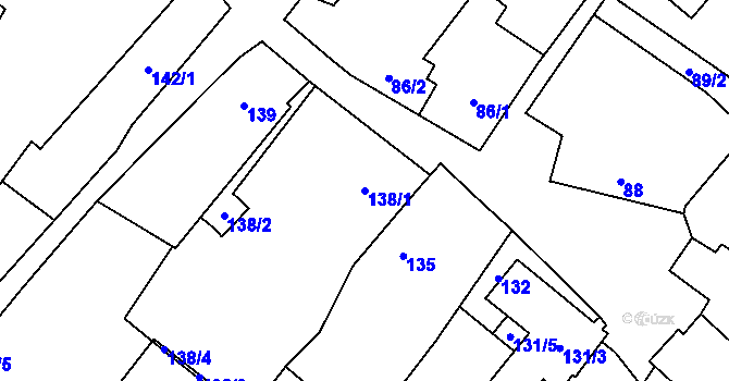 Parcela st. 138/1 v KÚ Suchohrdly u Znojma, Katastrální mapa