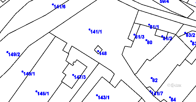 Parcela st. 148 v KÚ Suchohrdly u Znojma, Katastrální mapa