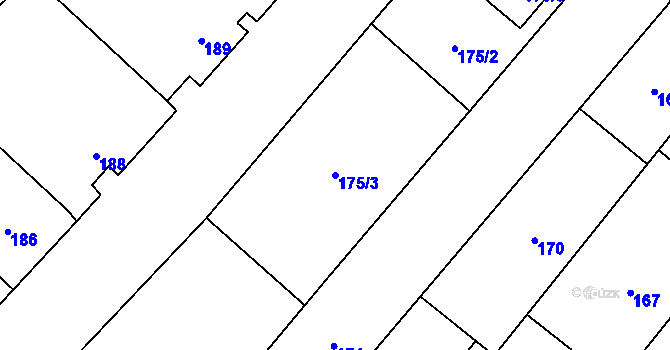 Parcela st. 175/3 v KÚ Suchohrdly u Znojma, Katastrální mapa