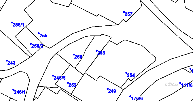 Parcela st. 253 v KÚ Suchohrdly u Znojma, Katastrální mapa