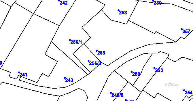 Parcela st. 255 v KÚ Suchohrdly u Znojma, Katastrální mapa