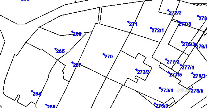 Parcela st. 270 v KÚ Suchohrdly u Znojma, Katastrální mapa