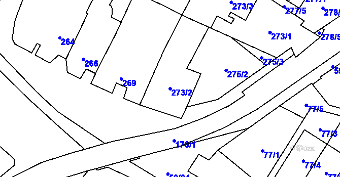 Parcela st. 273/2 v KÚ Suchohrdly u Znojma, Katastrální mapa