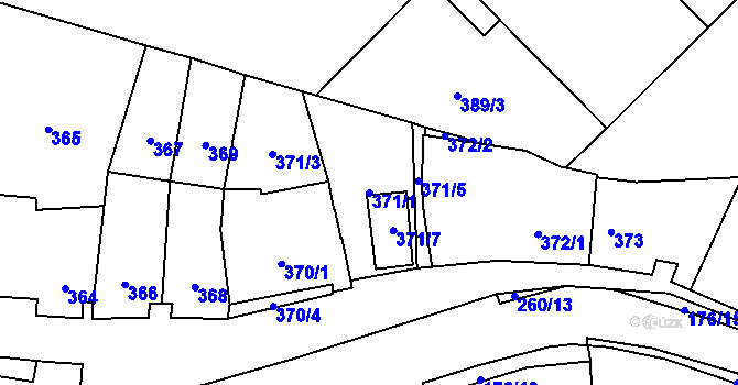 Parcela st. 371/1 v KÚ Suchohrdly u Znojma, Katastrální mapa