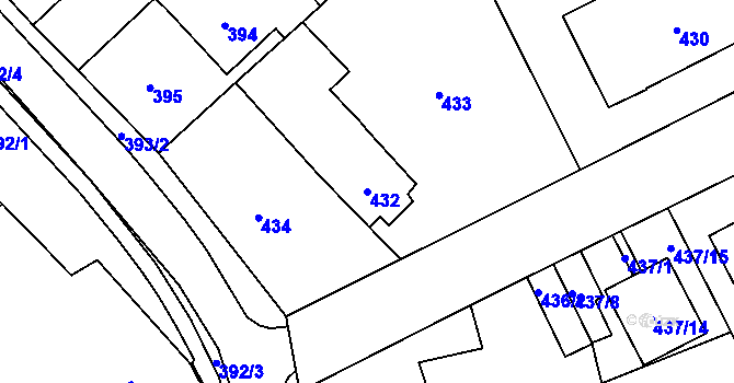 Parcela st. 432 v KÚ Suchohrdly u Znojma, Katastrální mapa