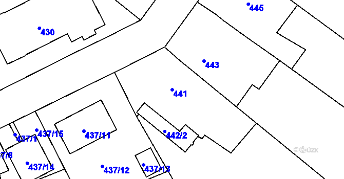Parcela st. 441 v KÚ Suchohrdly u Znojma, Katastrální mapa
