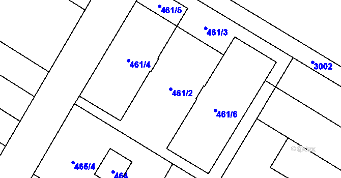 Parcela st. 461/2 v KÚ Suchohrdly u Znojma, Katastrální mapa