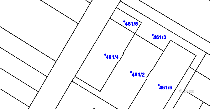 Parcela st. 461/4 v KÚ Suchohrdly u Znojma, Katastrální mapa