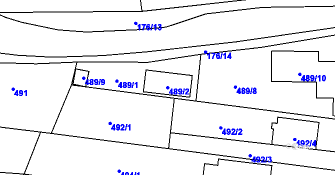 Parcela st. 489/2 v KÚ Suchohrdly u Znojma, Katastrální mapa