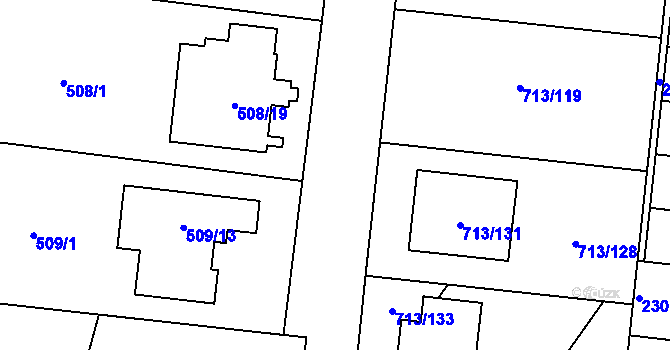 Parcela st. 508/15 v KÚ Suchohrdly u Znojma, Katastrální mapa