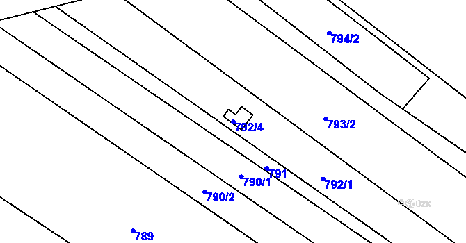 Parcela st. 792/4 v KÚ Suchohrdly u Znojma, Katastrální mapa
