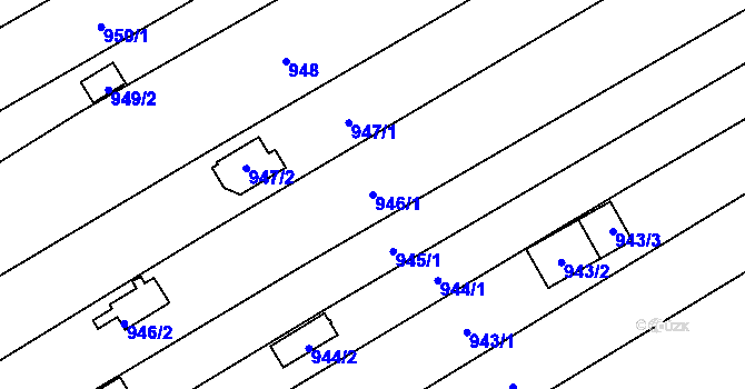 Parcela st. 946/1 v KÚ Suchohrdly u Znojma, Katastrální mapa