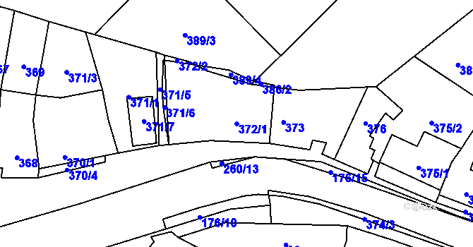 Parcela st. 372/1 v KÚ Suchohrdly u Znojma, Katastrální mapa