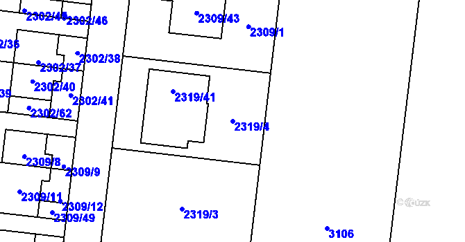 Parcela st. 2319/4 v KÚ Suchohrdly u Znojma, Katastrální mapa