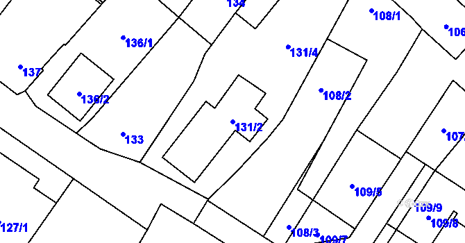 Parcela st. 131/2 v KÚ Suchohrdly u Znojma, Katastrální mapa