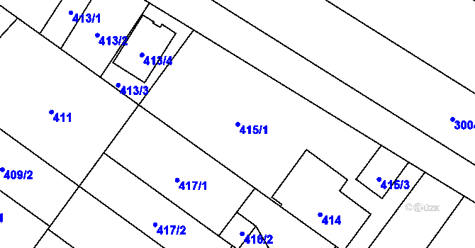 Parcela st. 415/1 v KÚ Suchohrdly u Znojma, Katastrální mapa