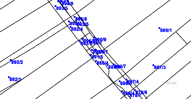 Parcela st. 890/7 v KÚ Suchohrdly u Znojma, Katastrální mapa