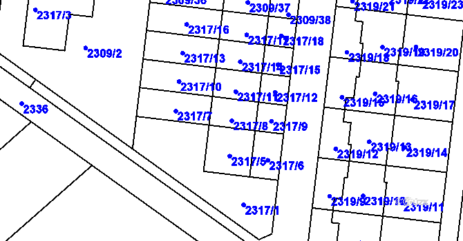 Parcela st. 2317/8 v KÚ Suchohrdly u Znojma, Katastrální mapa