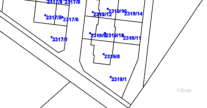 Parcela st. 2319/8 v KÚ Suchohrdly u Znojma, Katastrální mapa