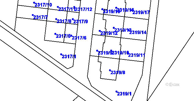 Parcela st. 2319/9 v KÚ Suchohrdly u Znojma, Katastrální mapa