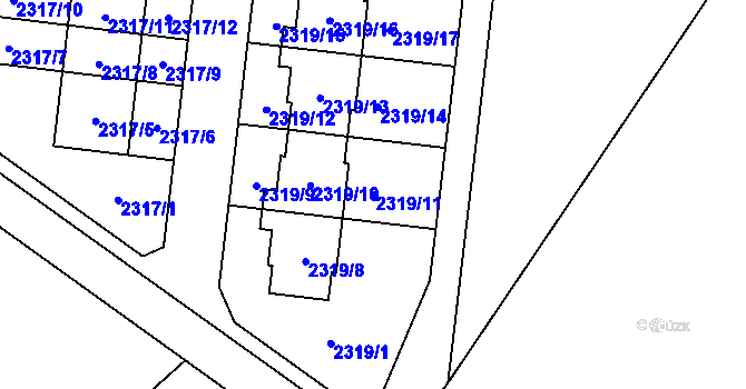 Parcela st. 2319/11 v KÚ Suchohrdly u Znojma, Katastrální mapa