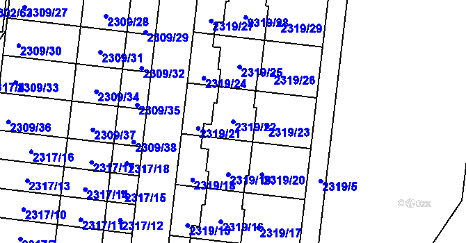 Parcela st. 2319/22 v KÚ Suchohrdly u Znojma, Katastrální mapa