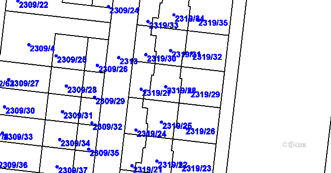 Parcela st. 2319/28 v KÚ Suchohrdly u Znojma, Katastrální mapa