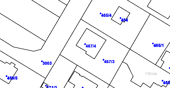 Parcela st. 467/4 v KÚ Suchohrdly u Znojma, Katastrální mapa