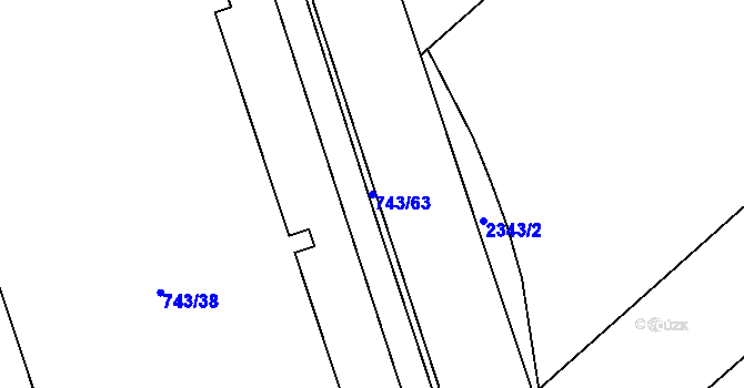 Parcela st. 743/63 v KÚ Suchohrdly u Znojma, Katastrální mapa