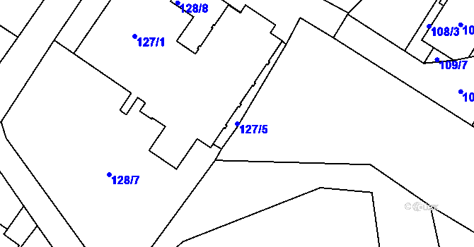Parcela st. 127/5 v KÚ Suchohrdly u Znojma, Katastrální mapa