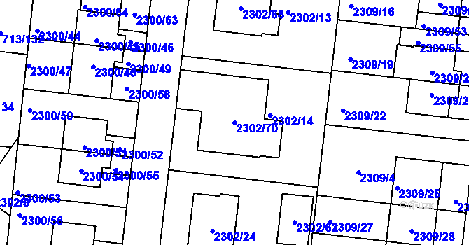 Parcela st. 2302/70 v KÚ Suchohrdly u Znojma, Katastrální mapa