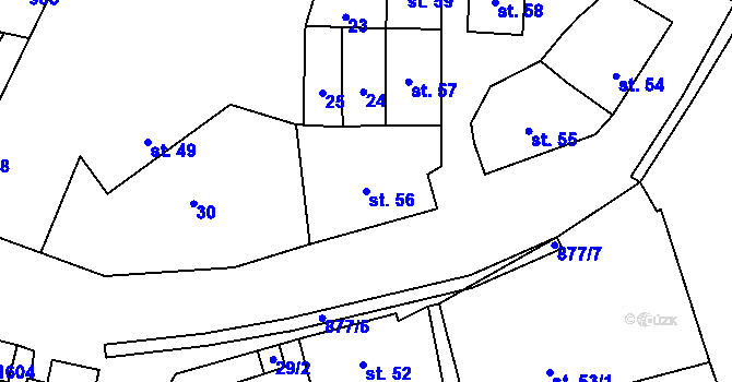 Parcela st. 56 v KÚ Suchomasty, Katastrální mapa