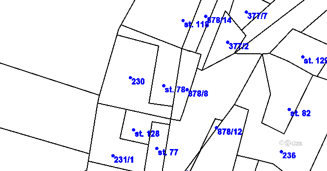 Parcela st. 78 v KÚ Suchomasty, Katastrální mapa