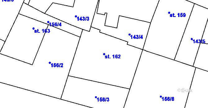 Parcela st. 162 v KÚ Suchomasty, Katastrální mapa