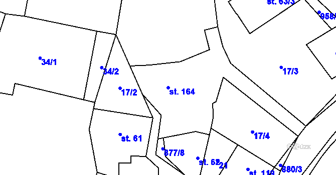 Parcela st. 164 v KÚ Suchomasty, Katastrální mapa