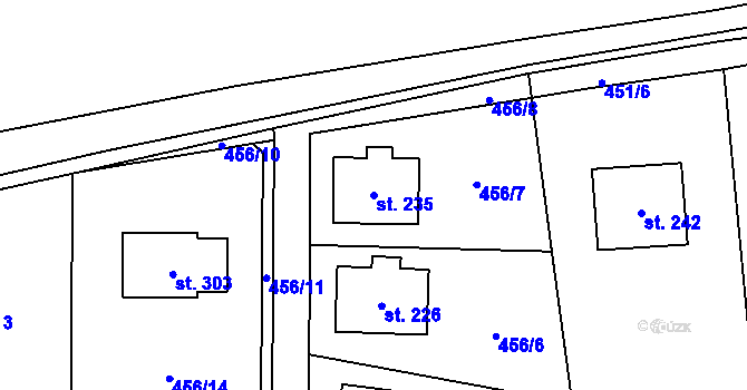 Parcela st. 235 v KÚ Suchomasty, Katastrální mapa