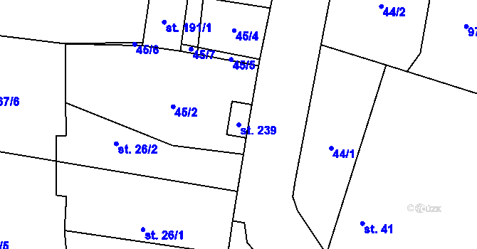 Parcela st. 239 v KÚ Suchomasty, Katastrální mapa