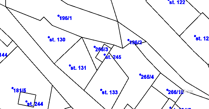 Parcela st. 245 v KÚ Suchomasty, Katastrální mapa