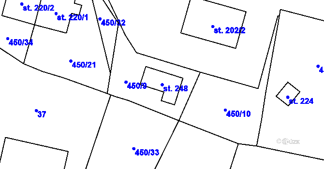 Parcela st. 248 v KÚ Suchomasty, Katastrální mapa