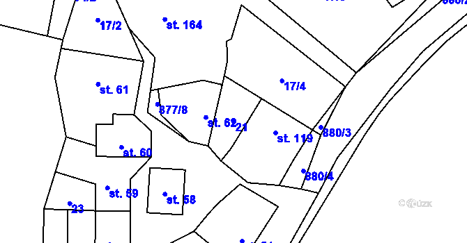 Parcela st. 21 v KÚ Suchomasty, Katastrální mapa