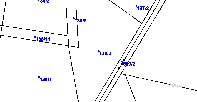 Parcela st. 138/3 v KÚ Suchomasty, Katastrální mapa